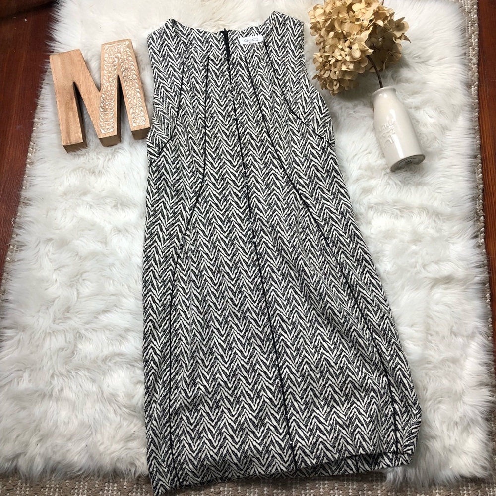 Calvin Klein Chevron Piped Sheath Dress